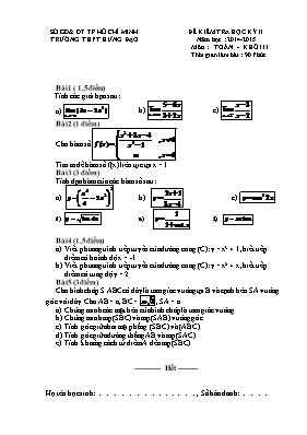 Đề kiểm tra kỳ II Toán học - Khối lớp 11